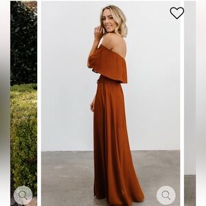 Baltic Born Victoria Rust Off Shoulder Maxi Dress